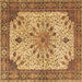 Square Machine Washable Persian Brown Traditional Rug, wshtr4514brn