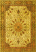 Machine Washable Persian Yellow Traditional Rug, wshtr4514yw