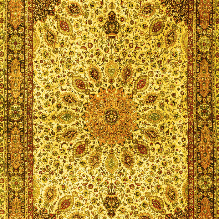 Machine Washable Persian Yellow Traditional Rug, wshtr4514yw