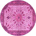 Round Persian Pink Traditional Rug, tr4514pnk