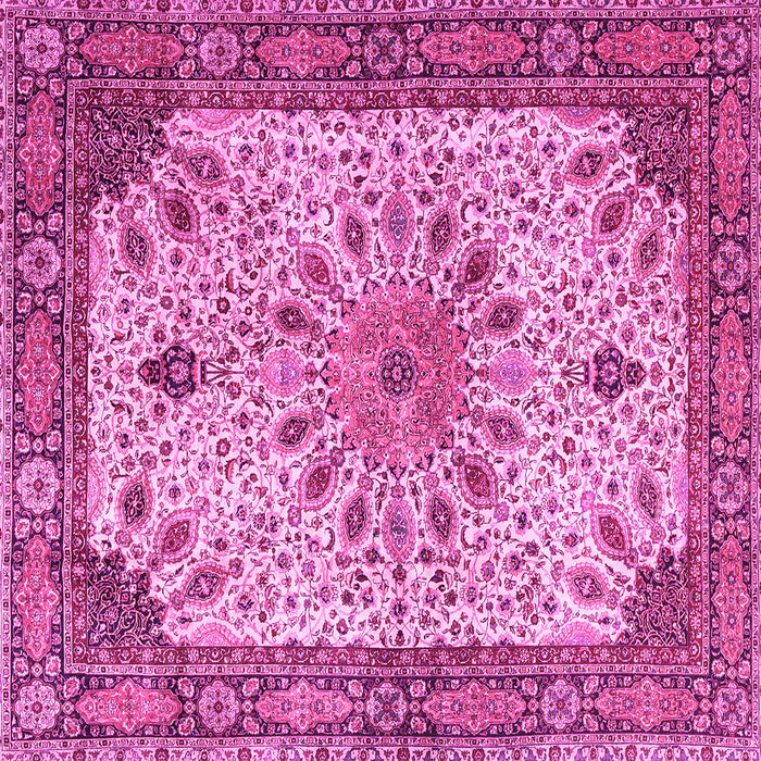 Square Machine Washable Persian Pink Traditional Rug, wshtr4514pnk
