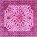 Square Machine Washable Persian Pink Traditional Rug, wshtr4514pnk