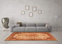 Machine Washable Persian Orange Traditional Rug, wshtr4514org