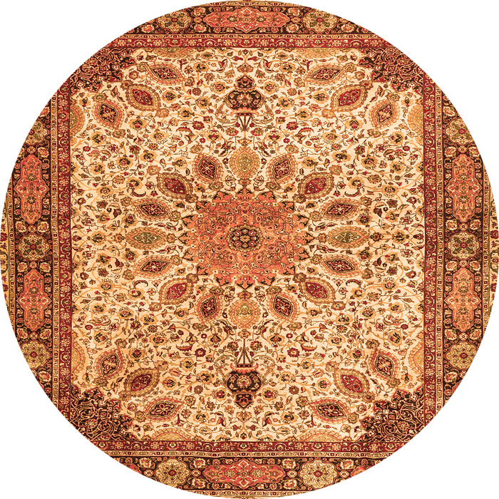 Square Persian Orange Traditional Rug, tr4514org