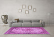 Machine Washable Persian Purple Traditional Area Rugs in a Living Room, wshtr4514pur