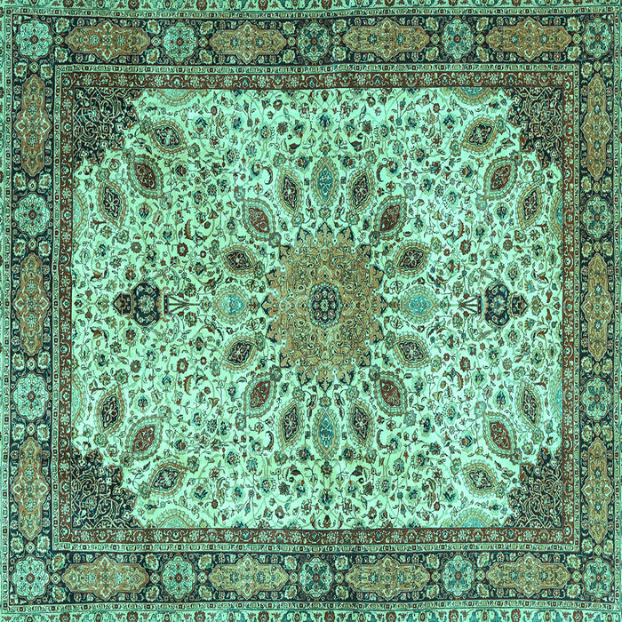 Square Persian Turquoise Traditional Rug, tr4514turq