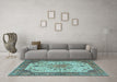 Machine Washable Persian Light Blue Traditional Rug in a Living Room, wshtr4514lblu