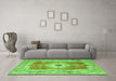 Machine Washable Persian Green Traditional Area Rugs in a Living Room,, wshtr4515grn