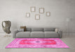 Machine Washable Persian Pink Traditional Rug in a Living Room, wshtr4515pnk