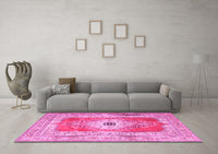 Machine Washable Persian Pink Traditional Rug, wshtr4515pnk