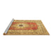 Sideview of Machine Washable Persian Brown Traditional Rug, wshtr4515brn