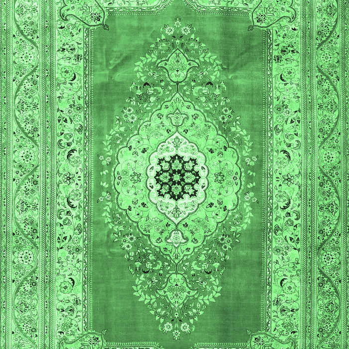 Machine Washable Persian Emerald Green Traditional Area Rugs, wshtr4515emgrn