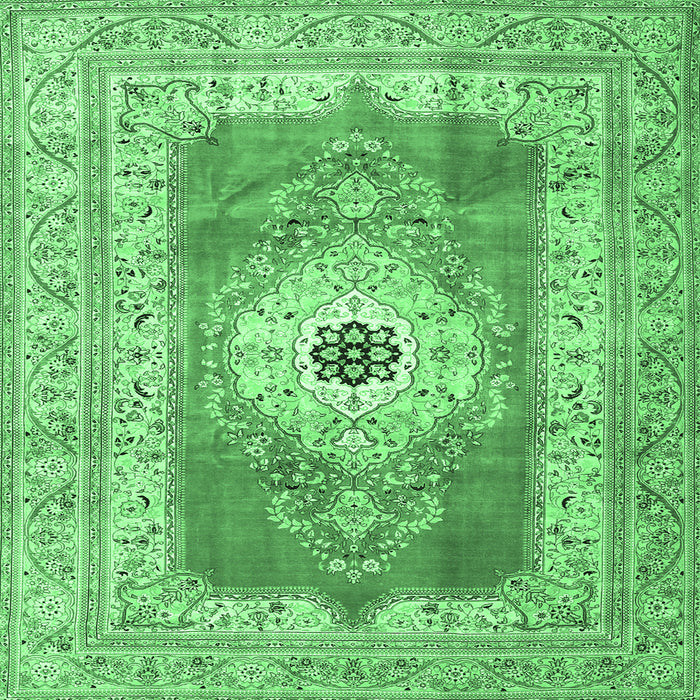 Square Persian Emerald Green Traditional Rug, tr4515emgrn