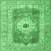 Square Persian Emerald Green Traditional Rug, tr4515emgrn