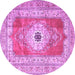 Round Persian Purple Traditional Rug, tr4515pur