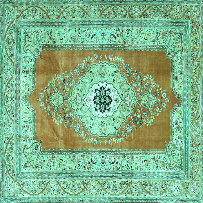 Square Persian Turquoise Traditional Rug, tr4515turq