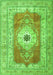 Serging Thickness of Machine Washable Persian Green Traditional Area Rugs, wshtr4515grn