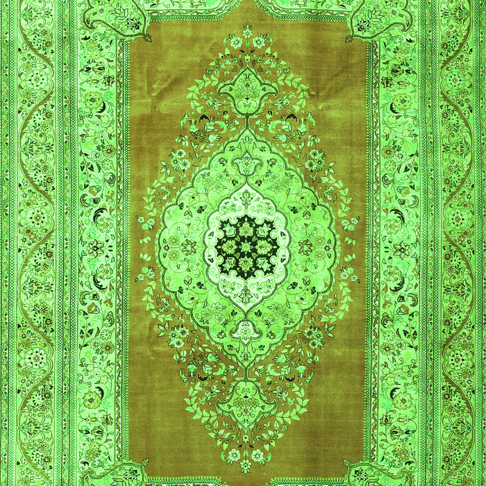 Serging Thickness of Machine Washable Persian Green Traditional Area Rugs, wshtr4515grn