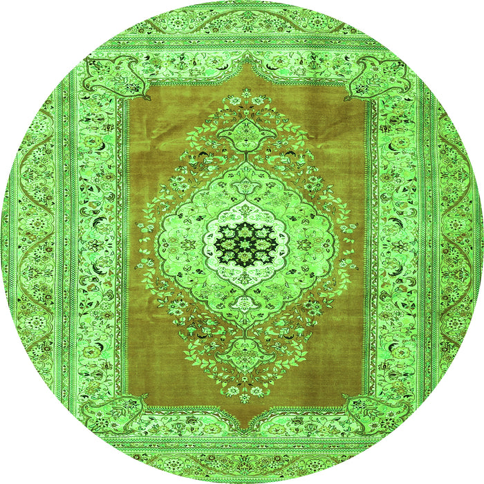 Square Persian Green Traditional Rug, tr4515grn
