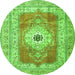Square Persian Green Traditional Rug, tr4515grn