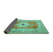 Sideview of Persian Turquoise Traditional Rug, tr4515turq