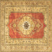 Square Persian Brown Traditional Rug, tr4515brn