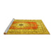 Sideview of Machine Washable Persian Yellow Traditional Rug, wshtr4515yw