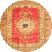 Square Persian Orange Traditional Rug, tr4515org
