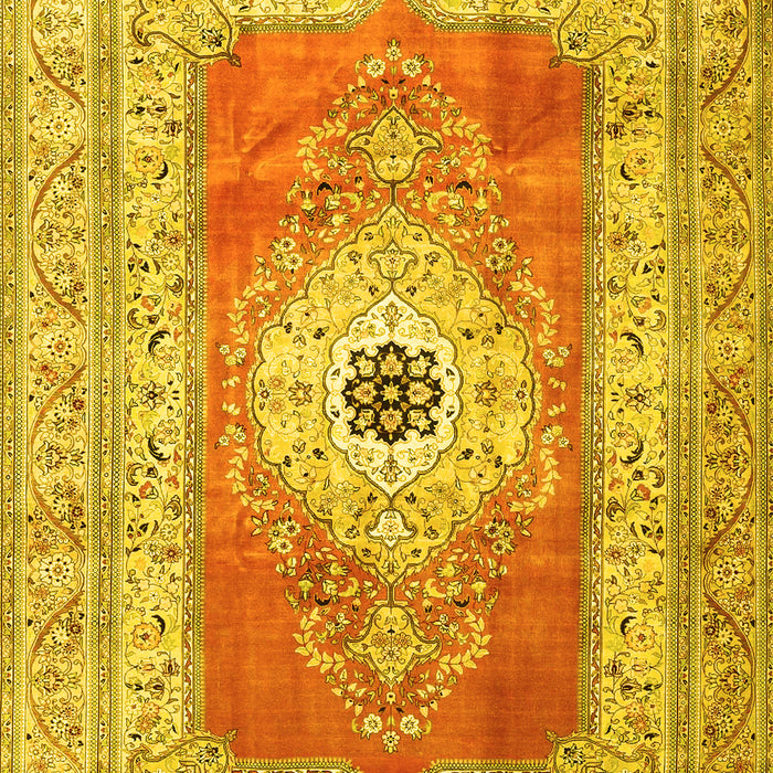 Machine Washable Persian Yellow Traditional Rug, wshtr4515yw