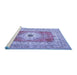 Sideview of Machine Washable Persian Blue Traditional Rug, wshtr4515blu