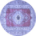 Round Persian Blue Traditional Rug, tr4515blu