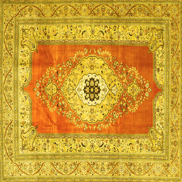 Square Persian Yellow Traditional Rug, tr4515yw