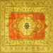 Square Persian Yellow Traditional Rug, tr4515yw