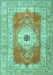 Machine Washable Persian Turquoise Traditional Area Rugs, wshtr4515turq