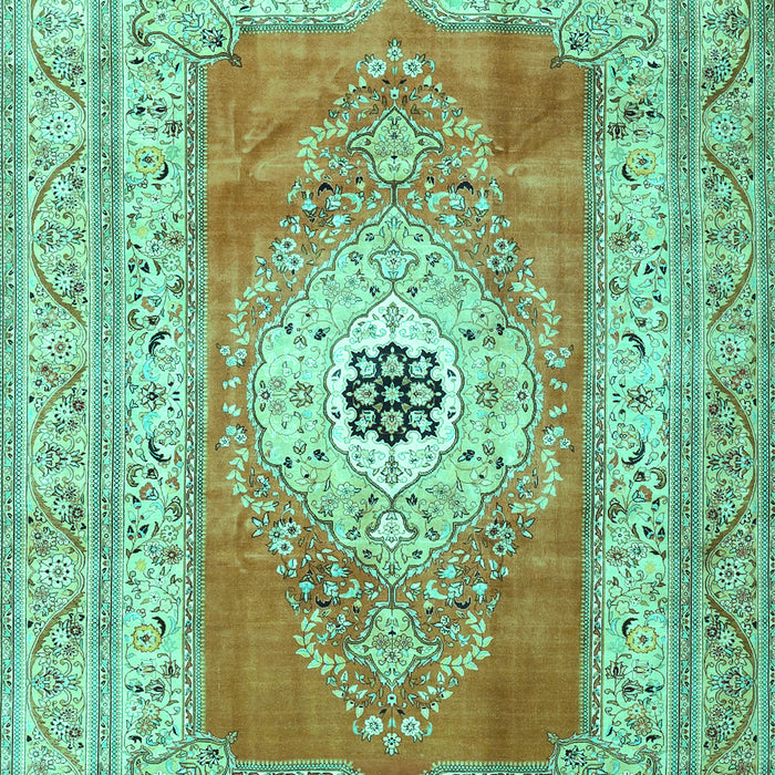 Machine Washable Persian Turquoise Traditional Area Rugs, wshtr4515turq