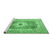 Sideview of Machine Washable Persian Emerald Green Traditional Area Rugs, wshtr4515emgrn