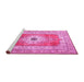 Sideview of Machine Washable Persian Pink Traditional Rug, wshtr4515pnk