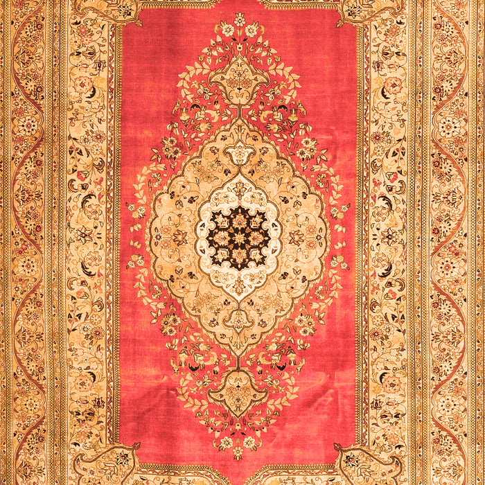 Serging Thickness of Machine Washable Persian Orange Traditional Area Rugs, wshtr4515org