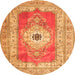 Machine Washable Persian Orange Traditional Area Rugs, wshtr4515org