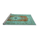 Sideview of Machine Washable Persian Light Blue Traditional Rug, wshtr4515lblu