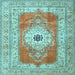 Square Persian Light Blue Traditional Rug, tr4515lblu