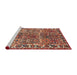 Sideview of Machine Washable Traditional Light Copper Gold Rug, wshtr4516