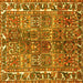 Square Persian Yellow Traditional Rug, tr4516yw