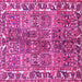 Square Machine Washable Persian Pink Traditional Rug, wshtr4516pnk