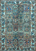 Machine Washable Persian Light Blue Traditional Rug, wshtr4516lblu