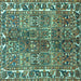 Square Persian Turquoise Traditional Rug, tr4516turq