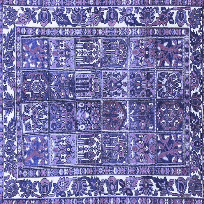 Square Machine Washable Persian Blue Traditional Rug, wshtr4516blu