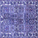 Square Machine Washable Persian Blue Traditional Rug, wshtr4516blu