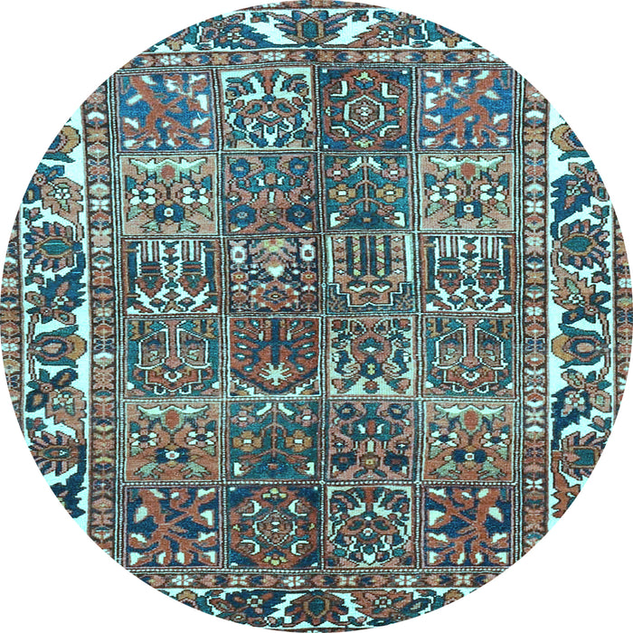 Round Persian Light Blue Traditional Rug, tr4516lblu