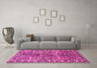 Machine Washable Persian Pink Traditional Rug in a Living Room, wshtr4516pnk
